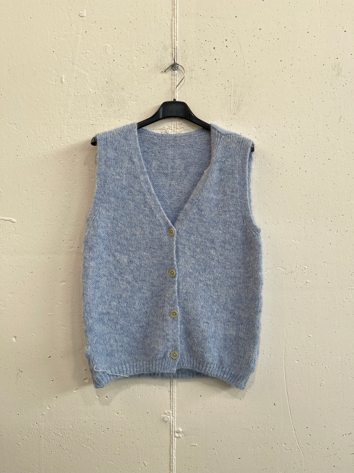Gilet con bottoni misto lana