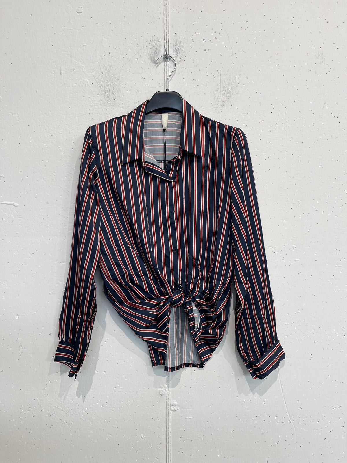 Camicia a righe in misto seta