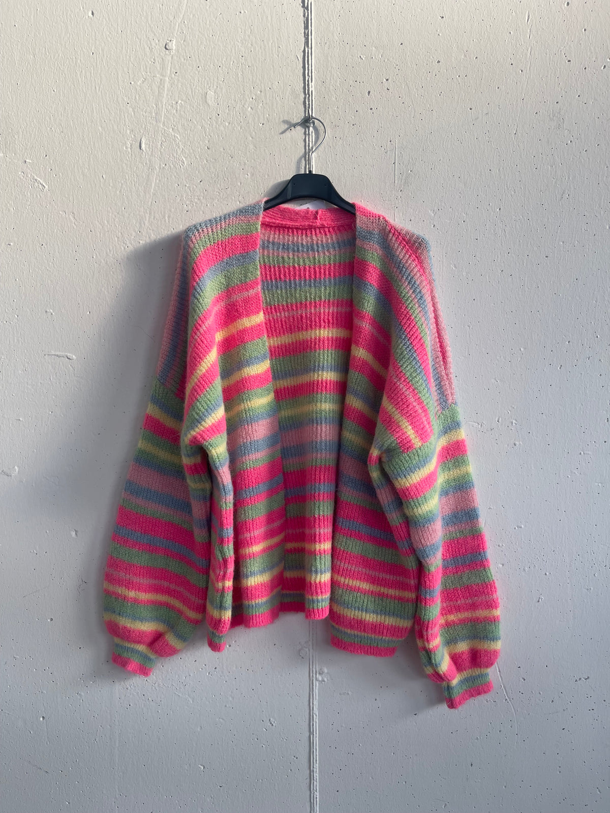 Cardigan a righe in misto lana