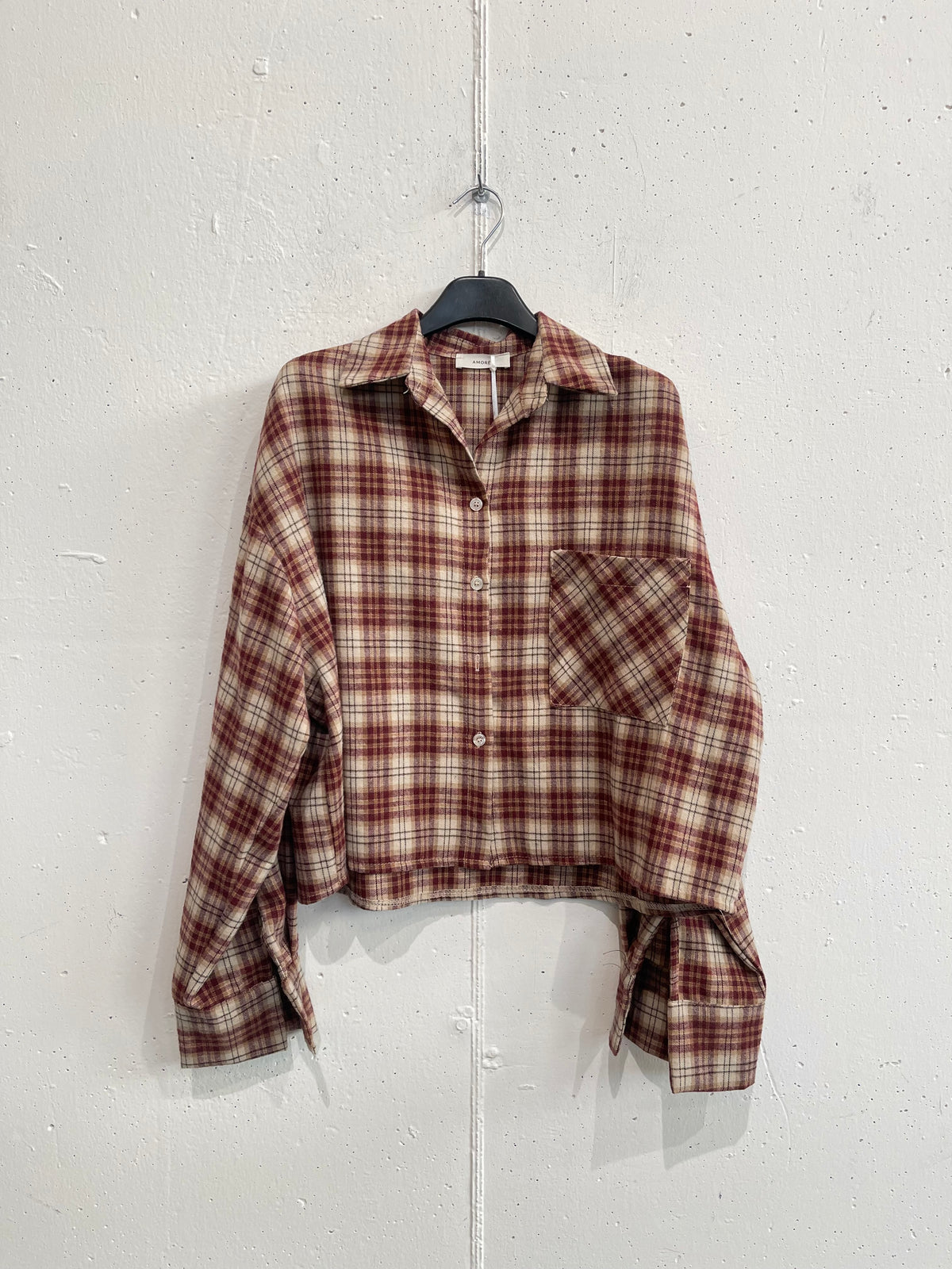 Camicia a quadri crop