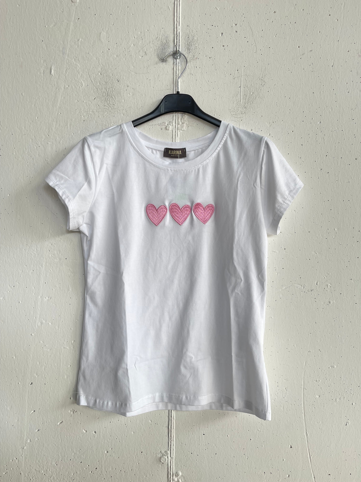 T-shirt cuori ricamati 2