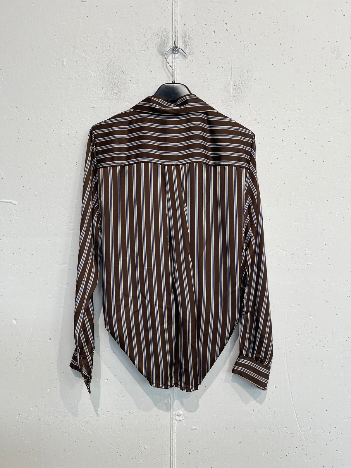 Camicia a righe in misto seta