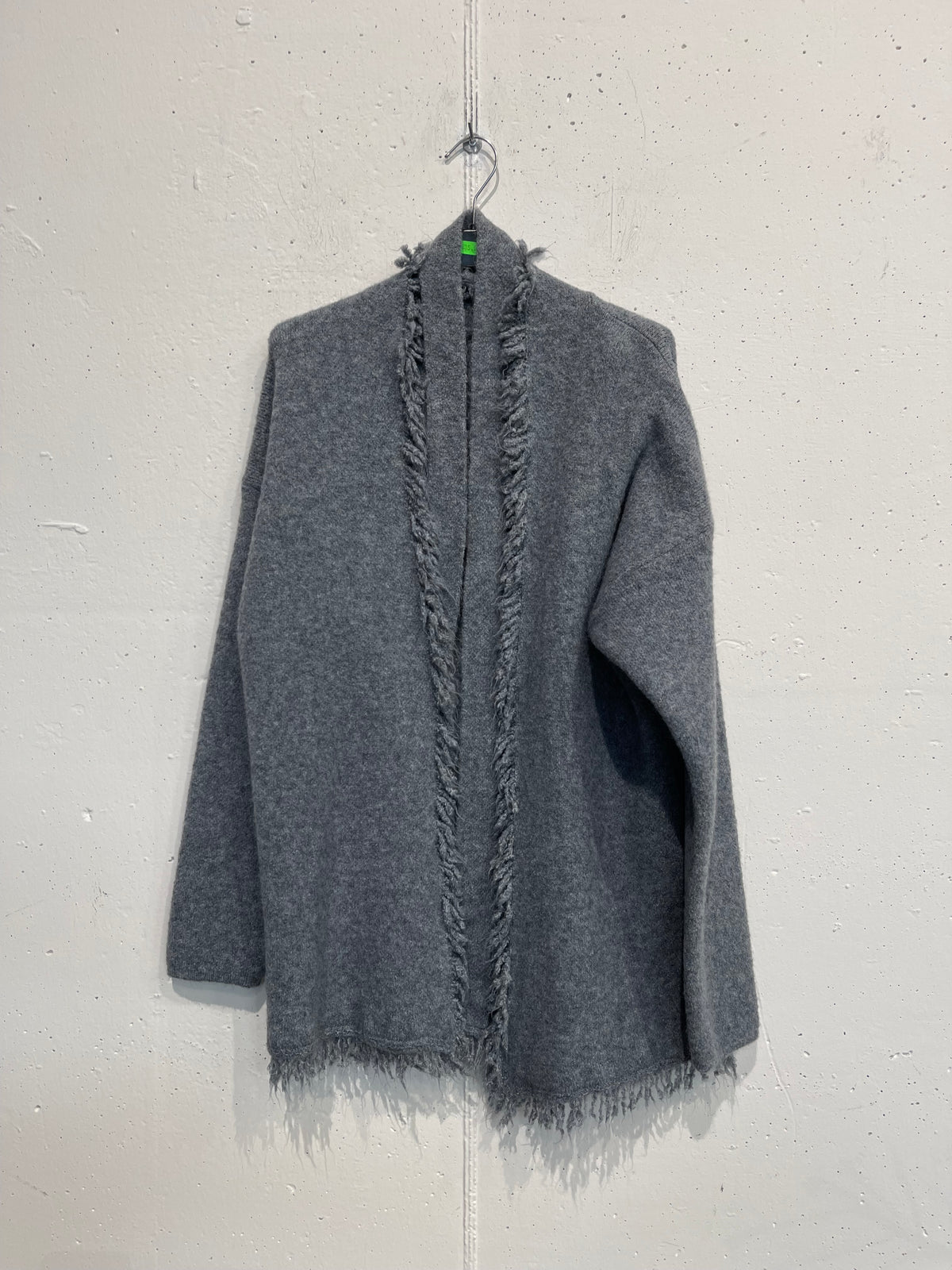 Cardigan con frange tinta unita