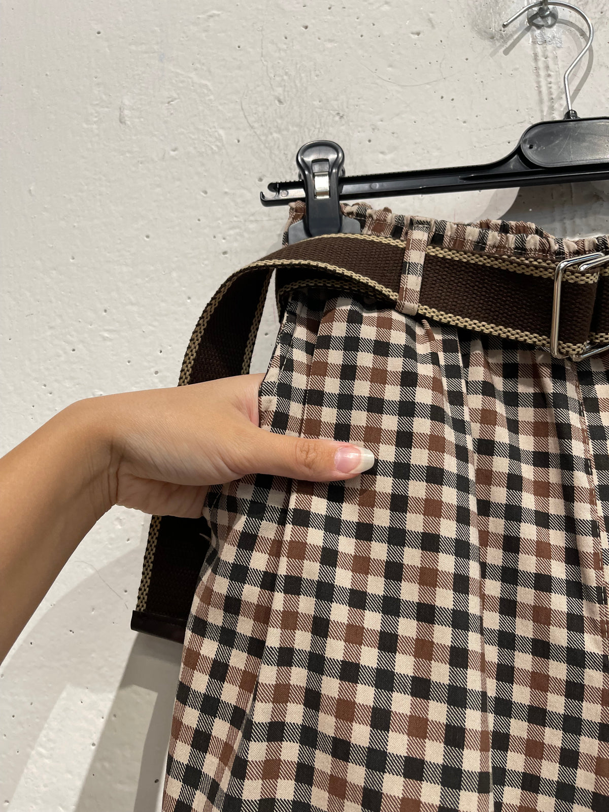 Pantalone elasticizzato a quadretti