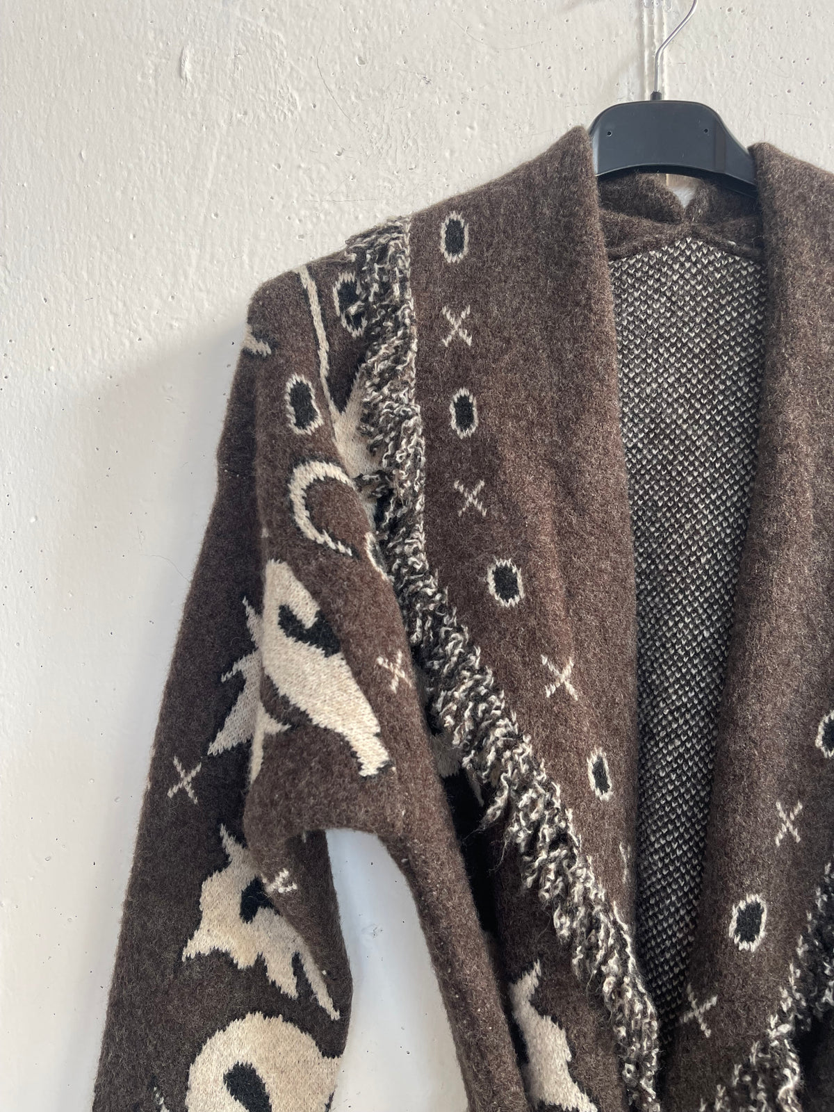 Cardigan bandana con frange