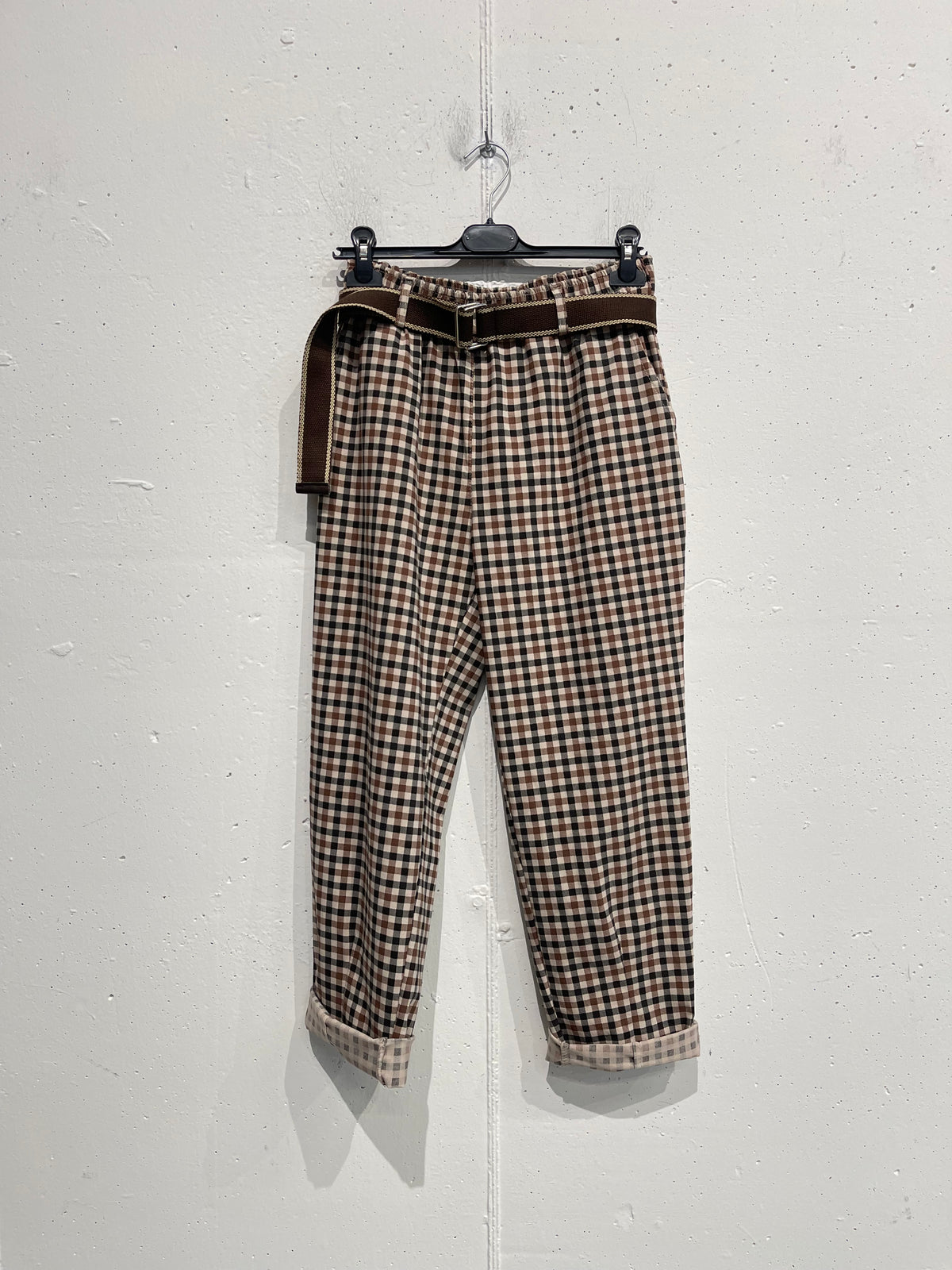 Pantalone elasticizzato a quadretti