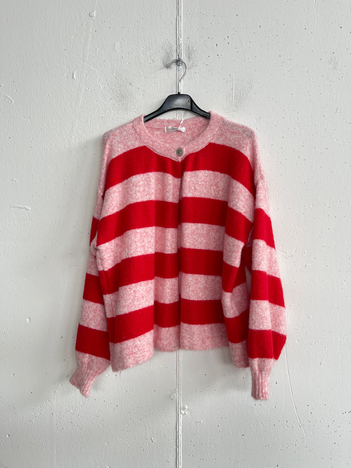 Cardigan mono bottone a righe