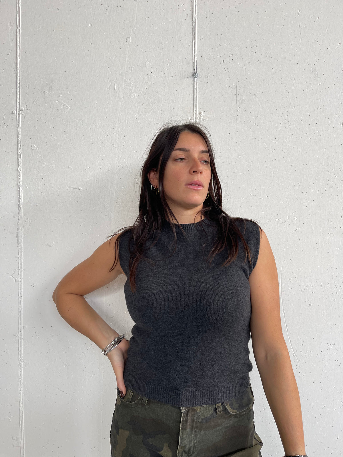 Gilet slim misto lana