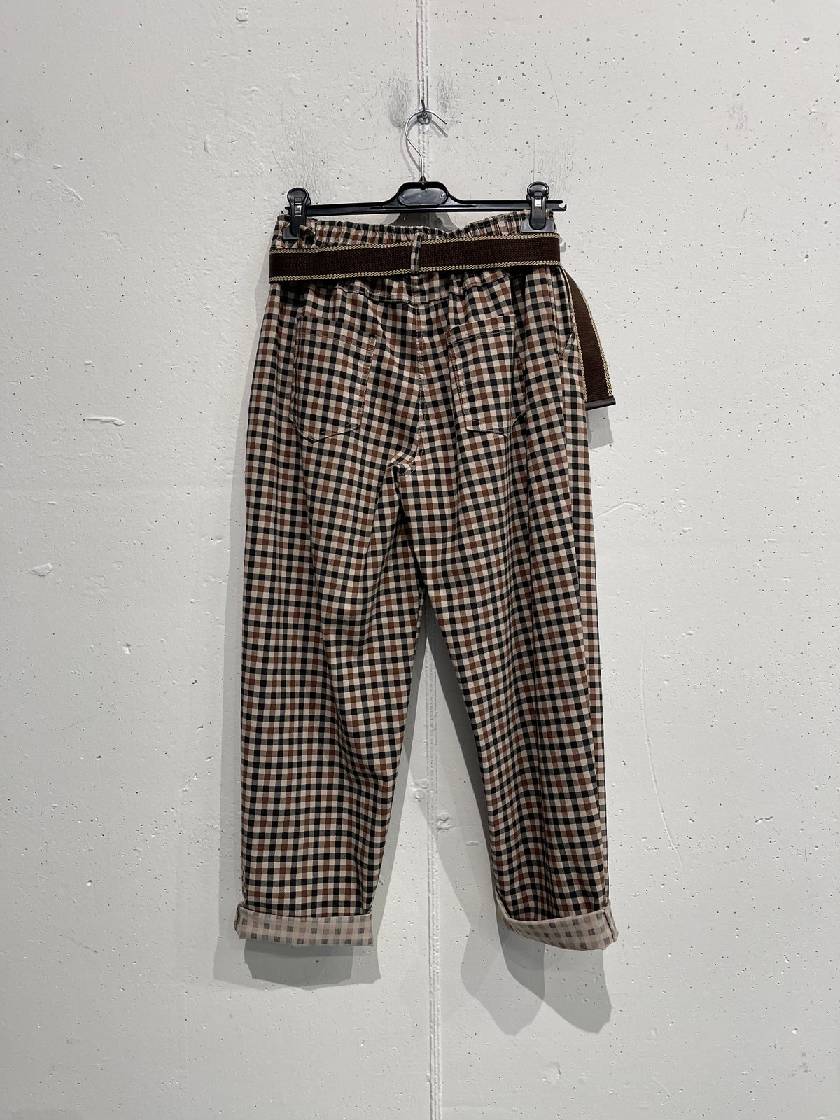 Pantalone elasticizzato a quadretti