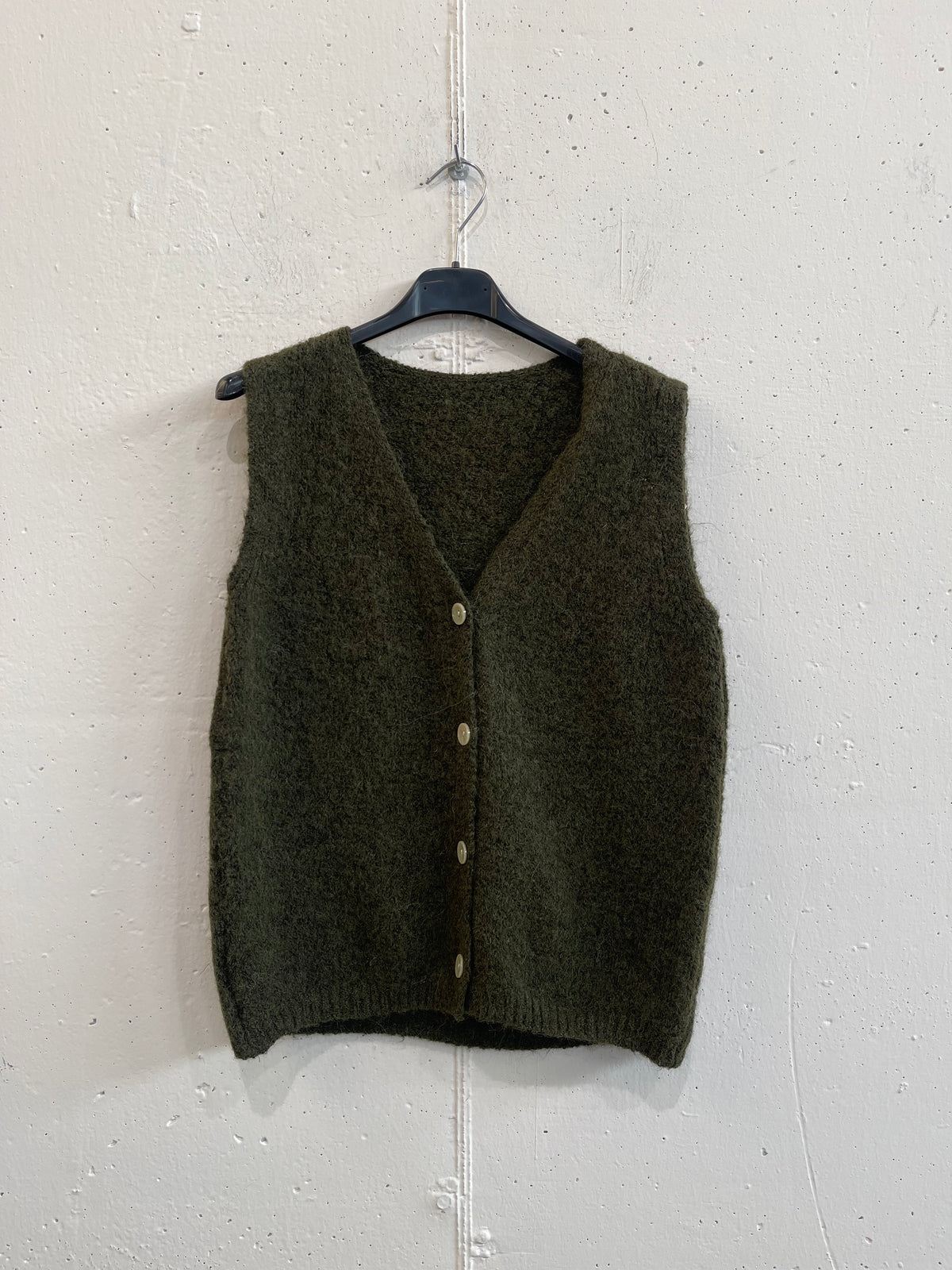 Gilet con bottoni misto lana