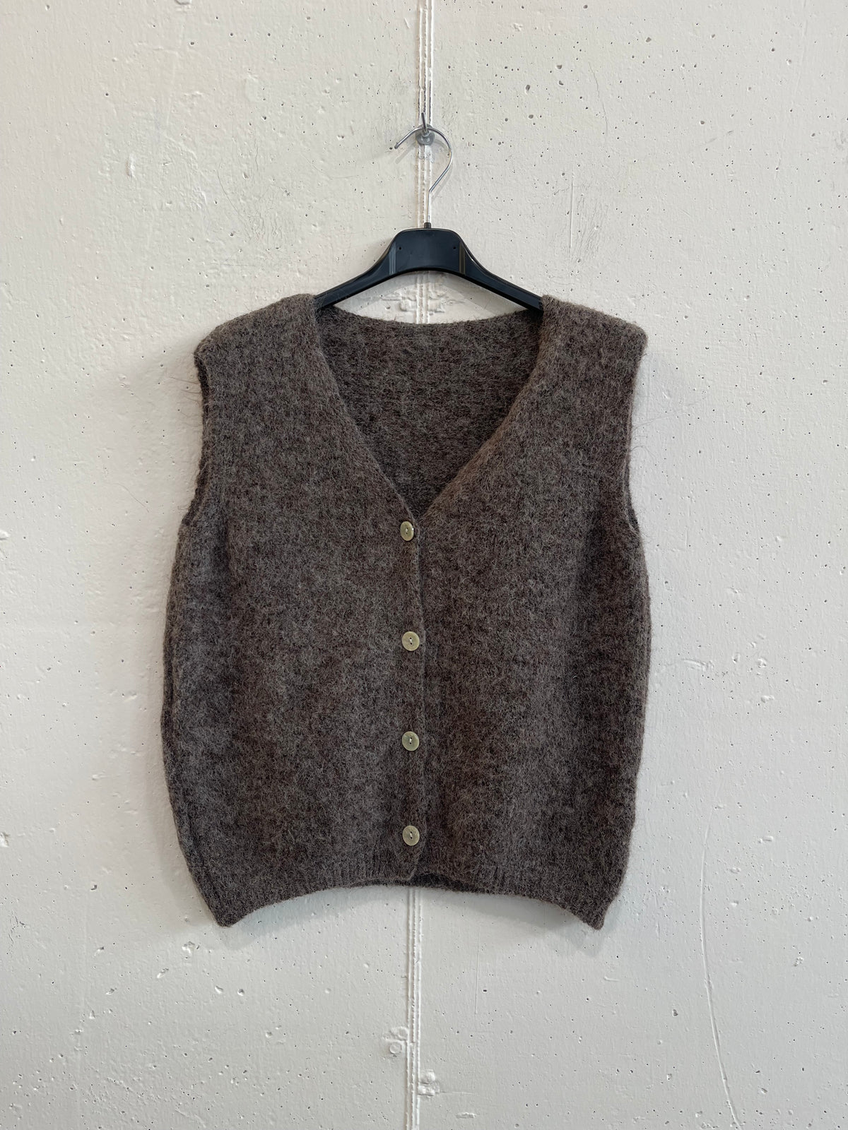 Gilet con bottoni misto lana