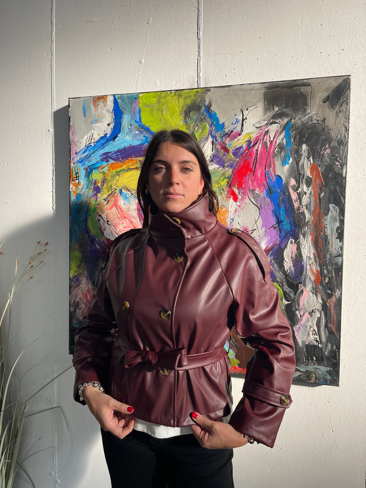 Trench corto in ecopelle