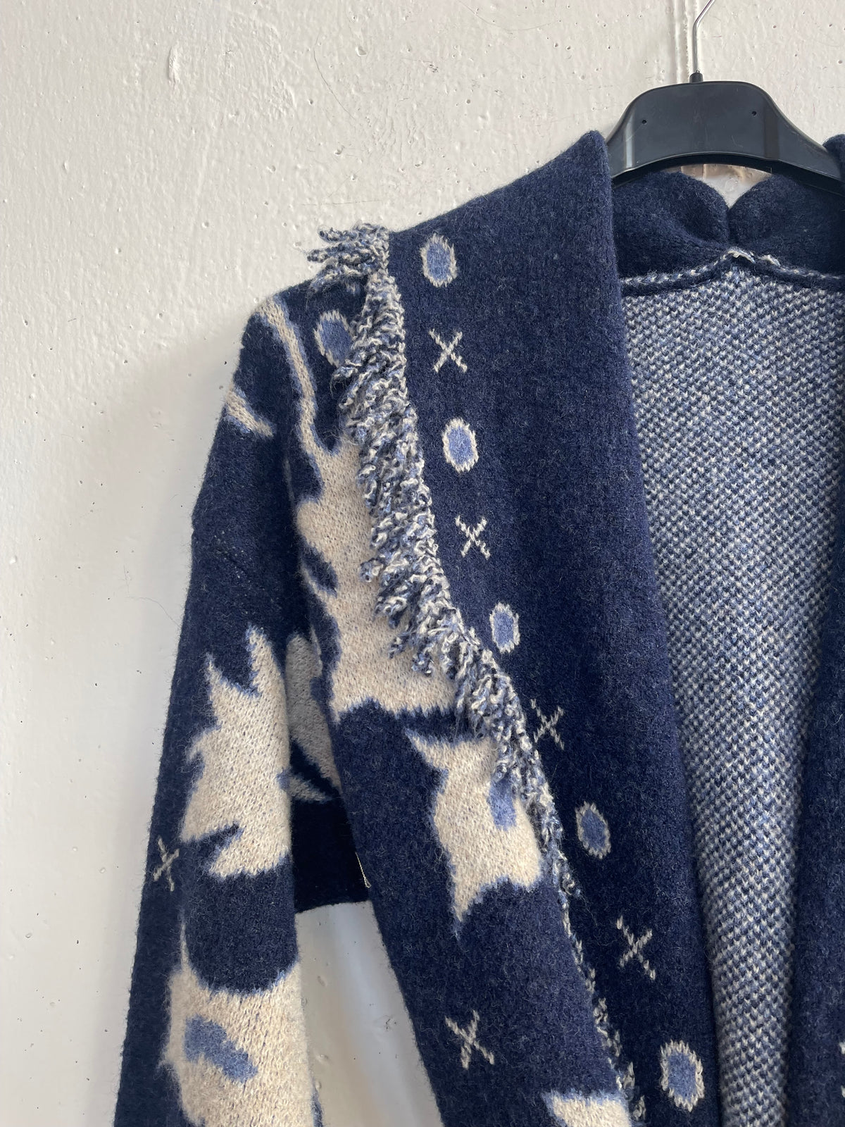 Cardigan bandana con frange