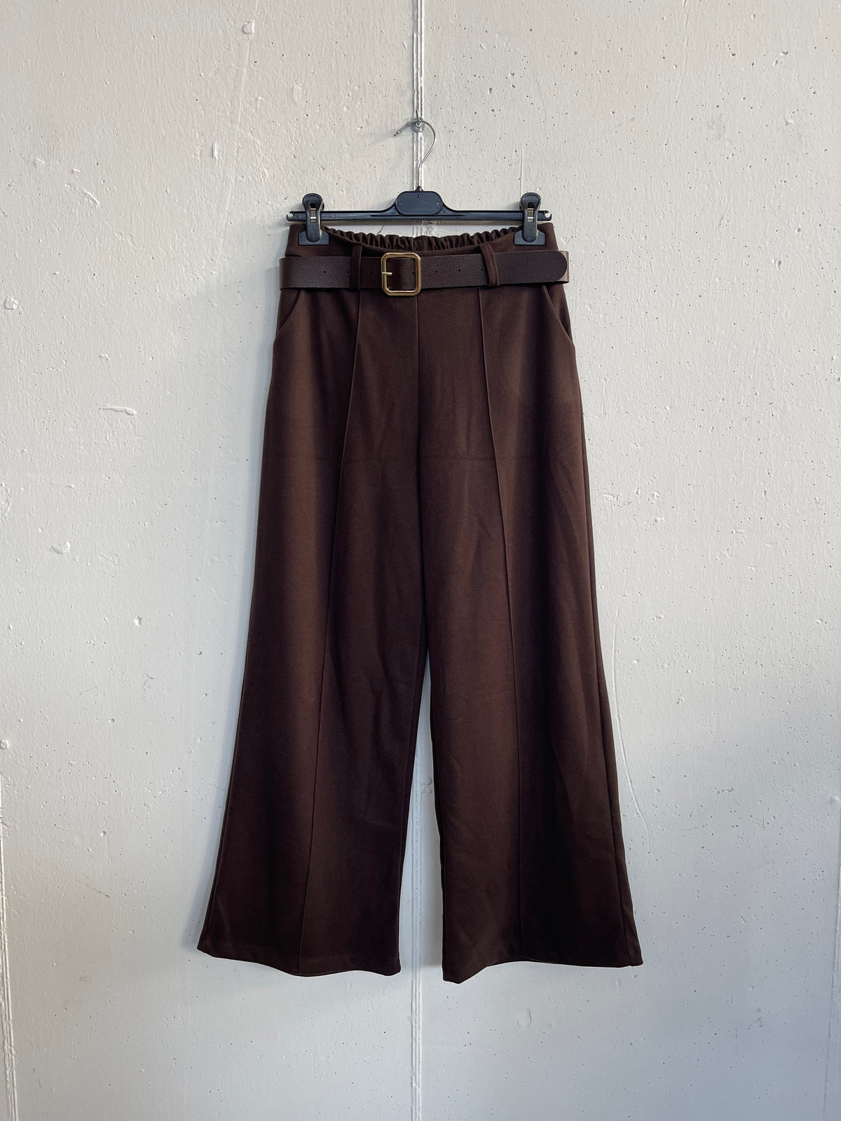 Pantalone in panno a palazzo con cucitura