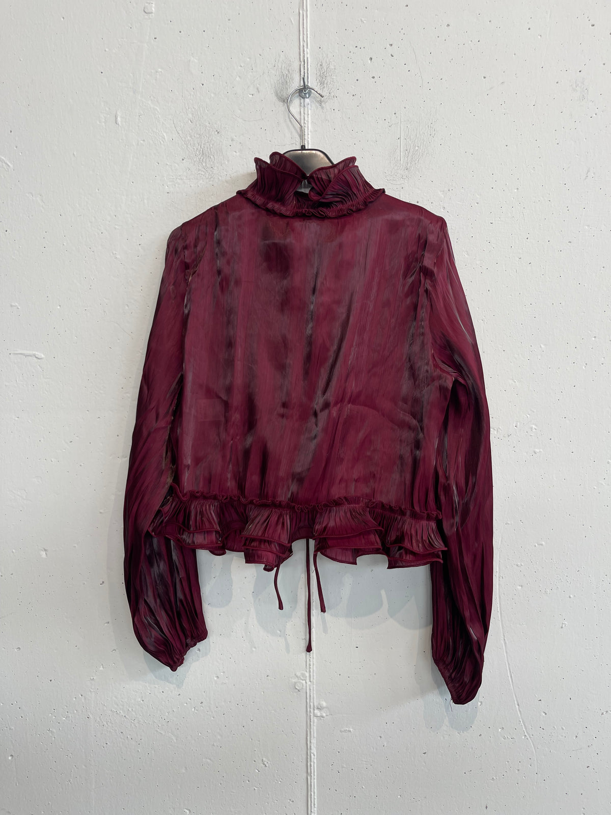 Camicia con voilant effetto traslucido