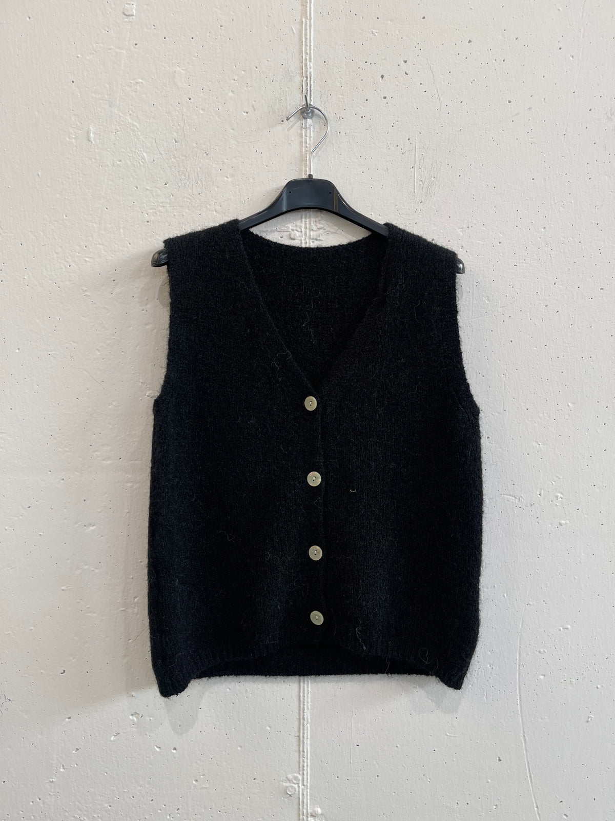 Gilet con bottoni misto lana