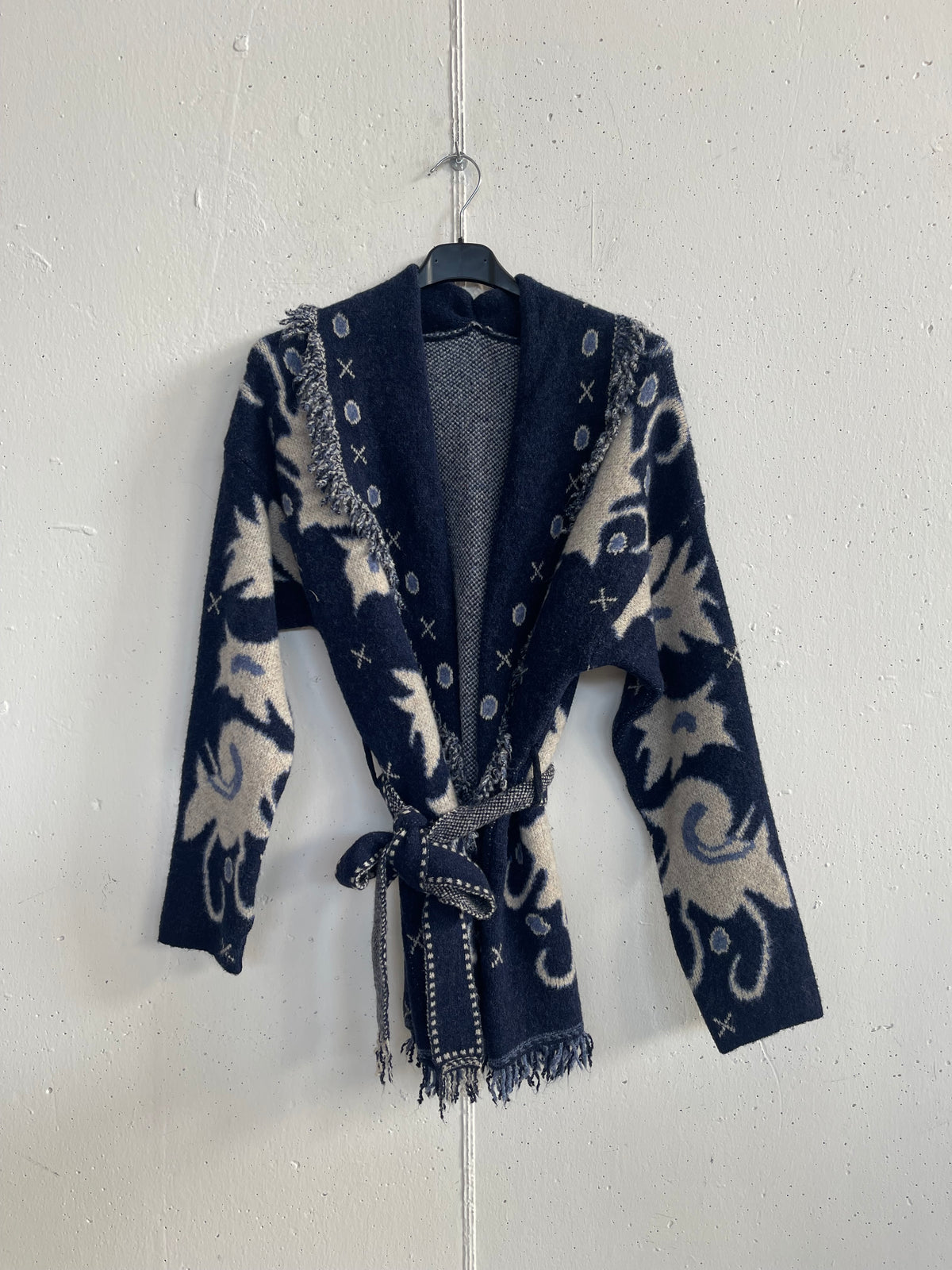Cardigan bandana con frange