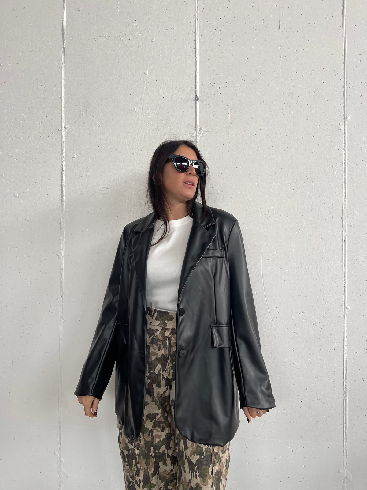 Blazer effetto pelle Oversize