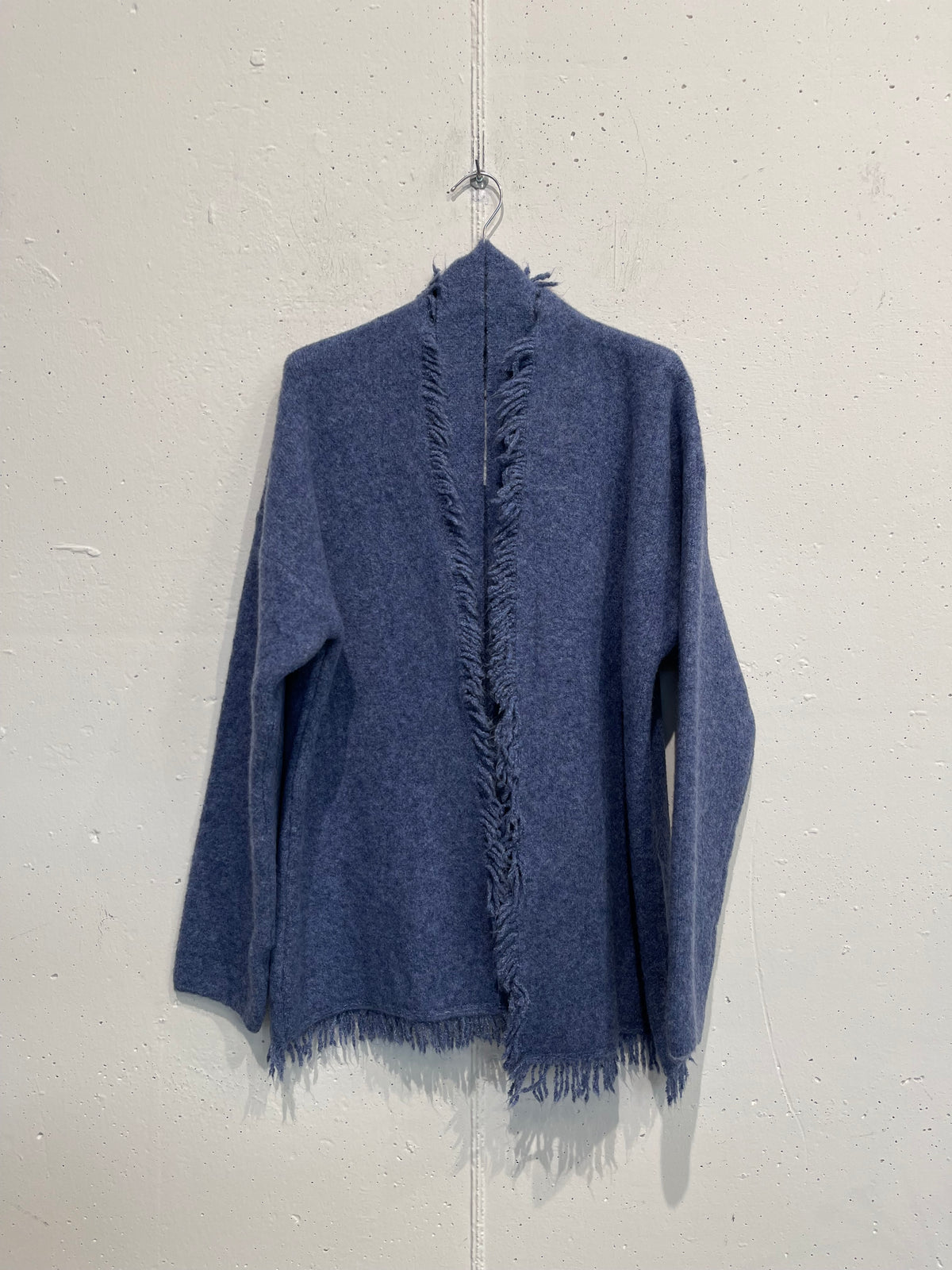 Cardigan con frange tinta unita