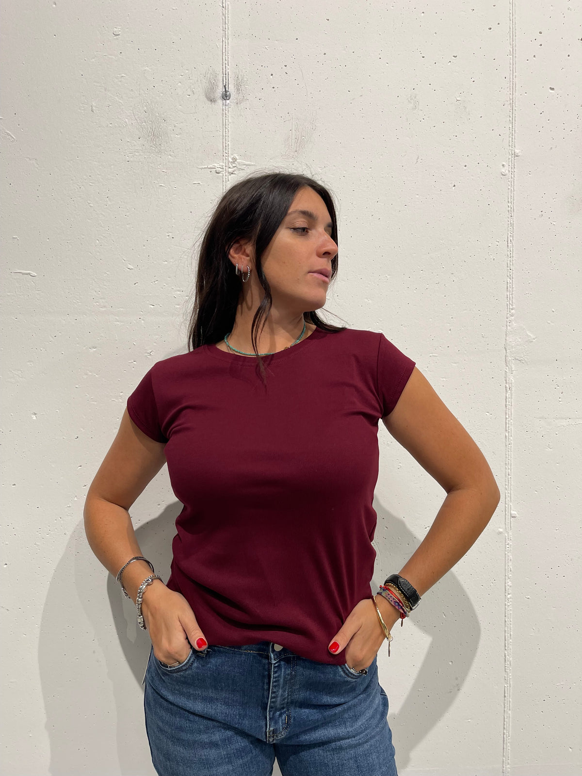 T-shirt Maniche ad Aletta in 100% Cotone