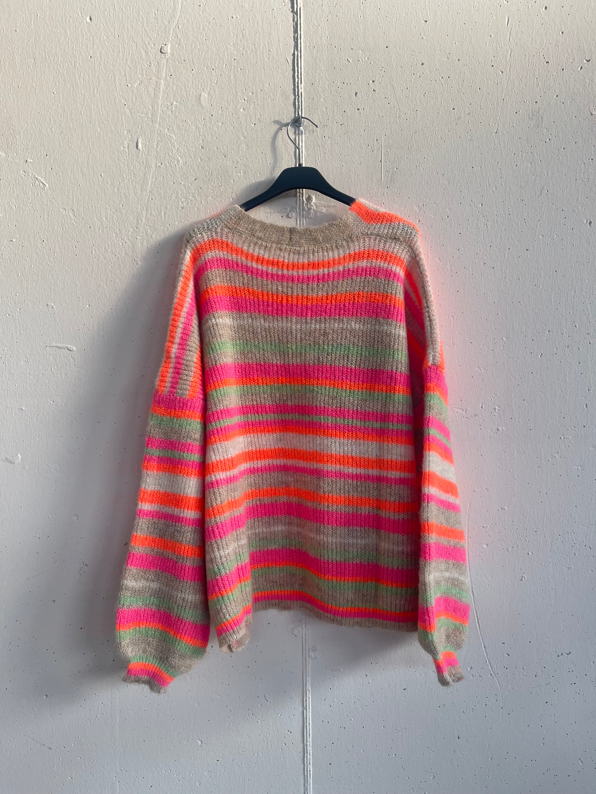 Cardigan a righe in misto lana