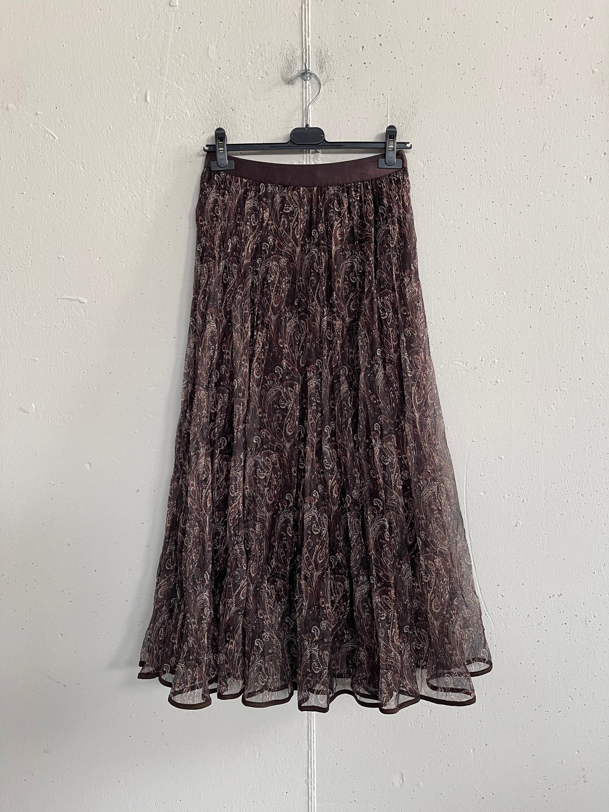Gonna a ruota in shiffon fantasia paisley