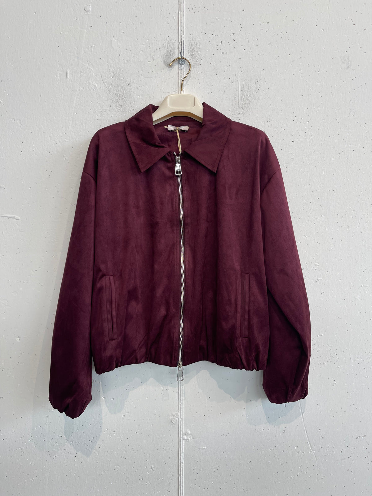 Bomber in alcantara con doppia zip
