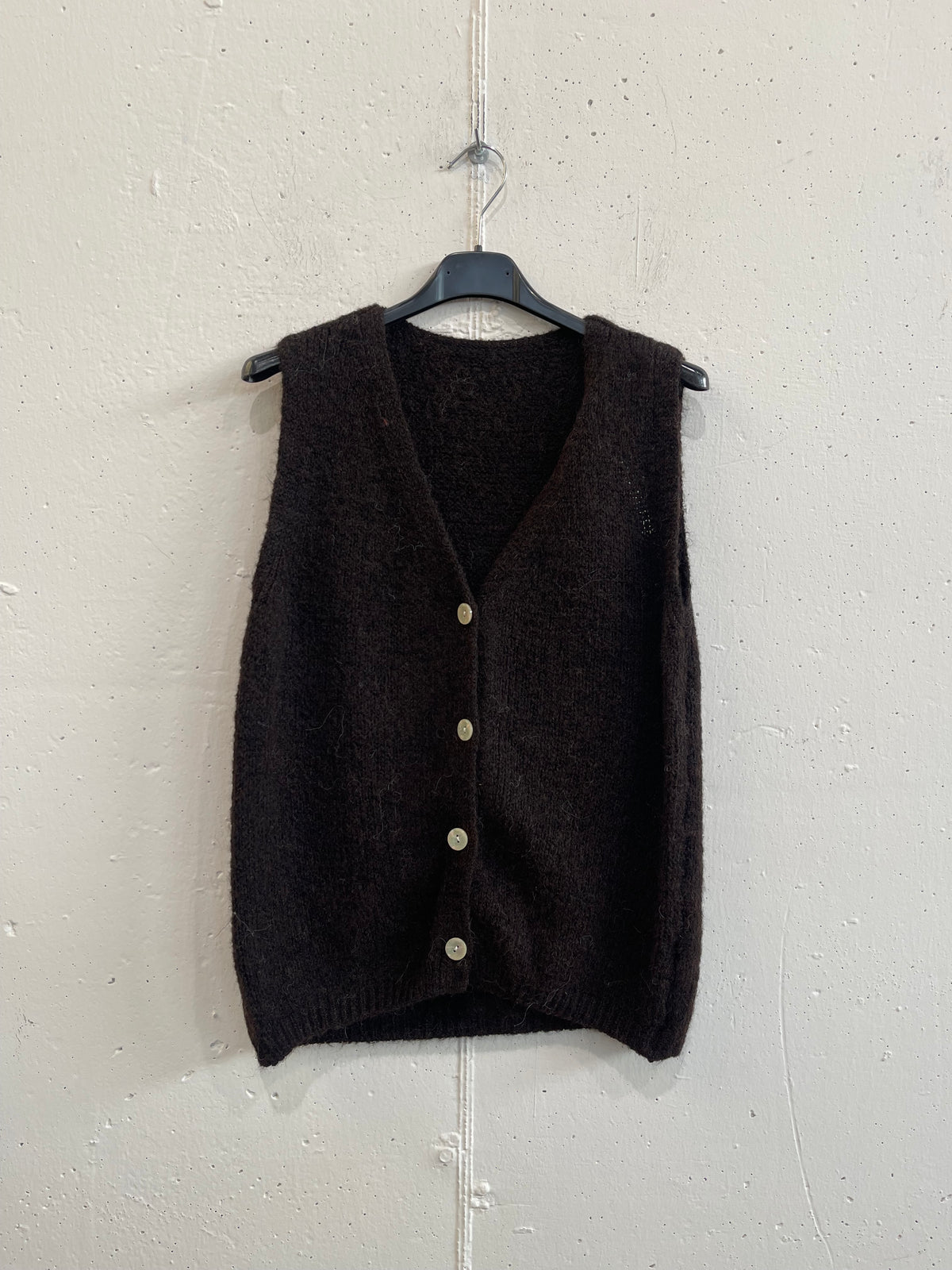 Gilet con bottoni misto lana