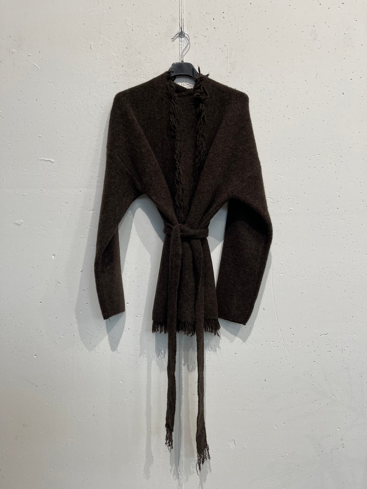 Cardigan con frange tinta unita