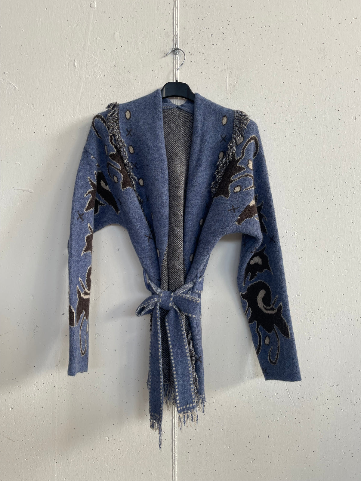 Cardigan bandana con frange