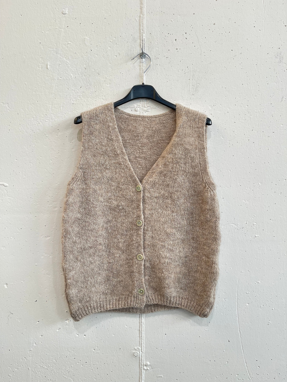 Gilet con bottoni misto lana