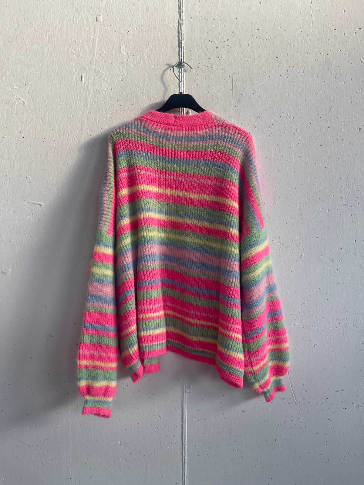 Cardigan a righe in misto lana