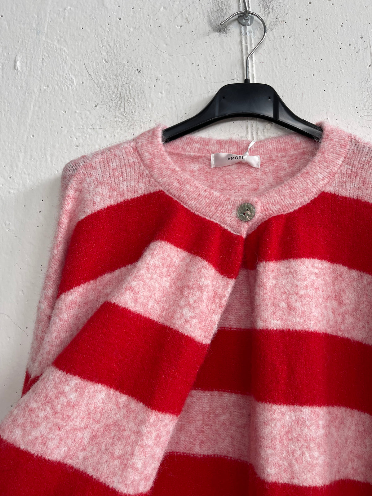 Cardigan mono bottone a righe