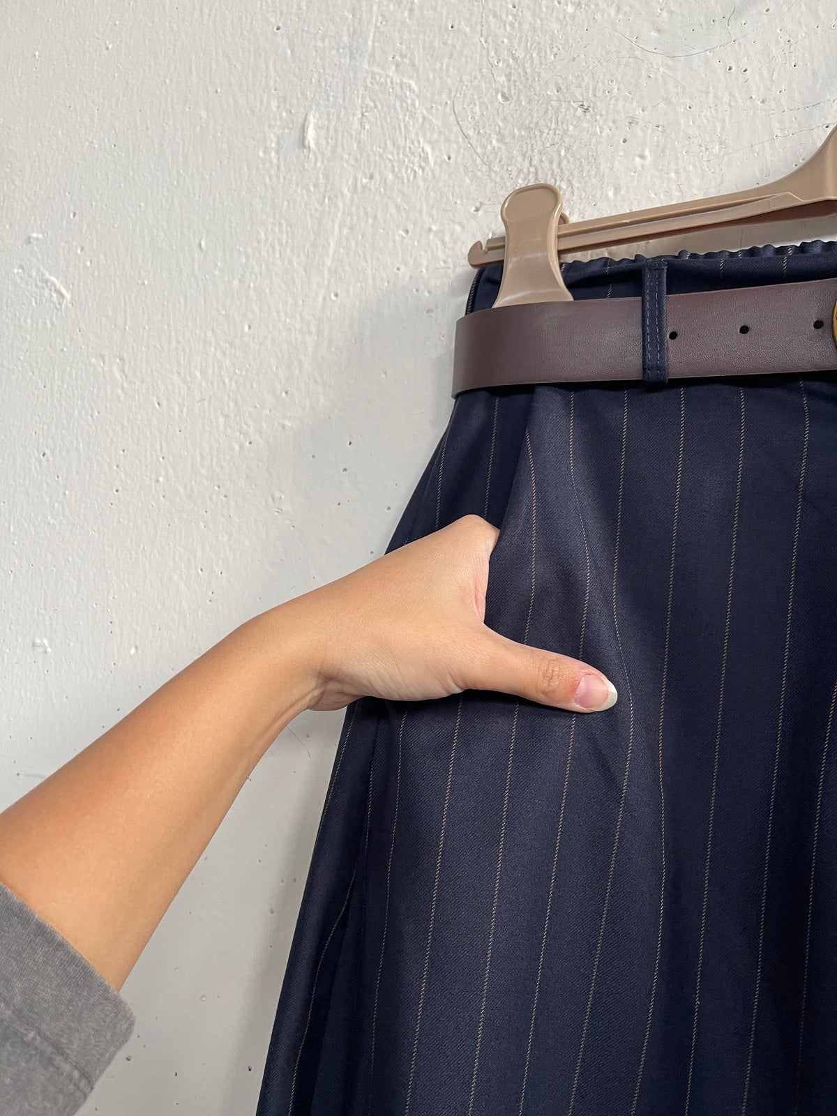 Bermuda gessato ANNALISA con elastico sul retro