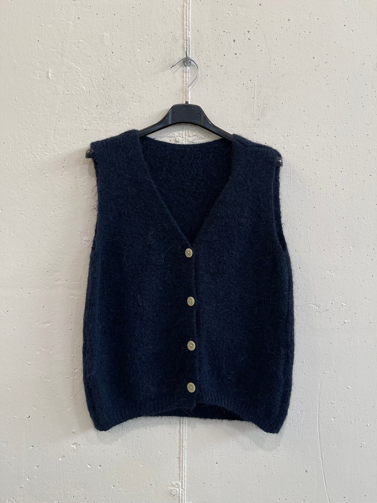 Gilet con bottoni misto lana