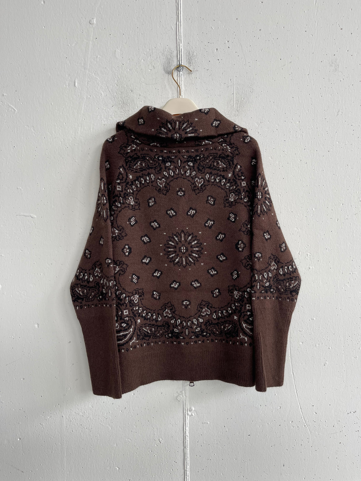 Cardigan con zip fantasia bandana