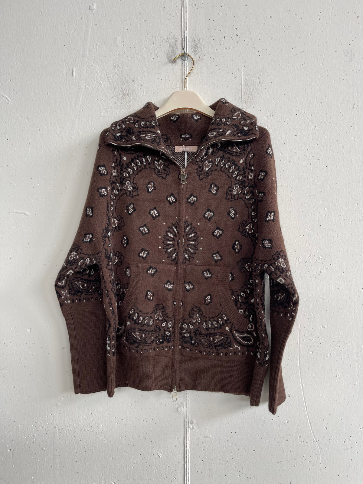 Cardigan con zip fantasia bandana