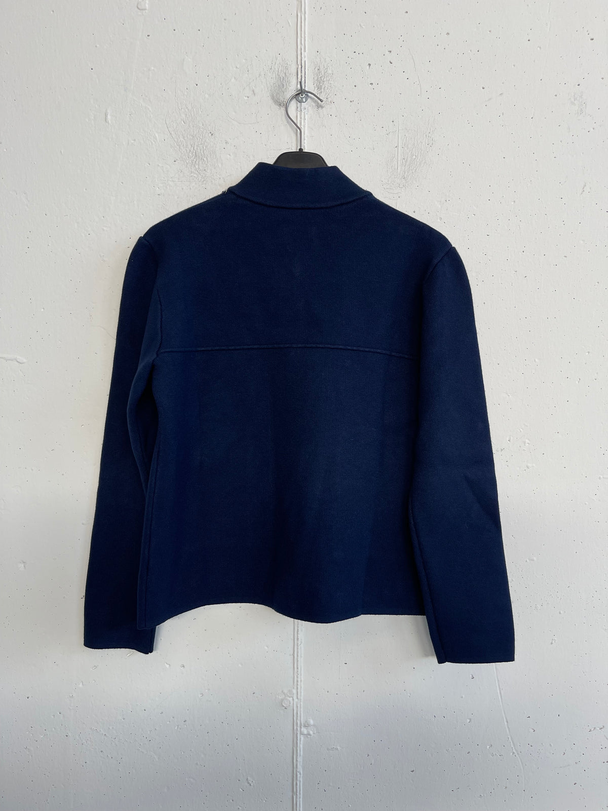 Cardigan con collo alla coreana e taschine