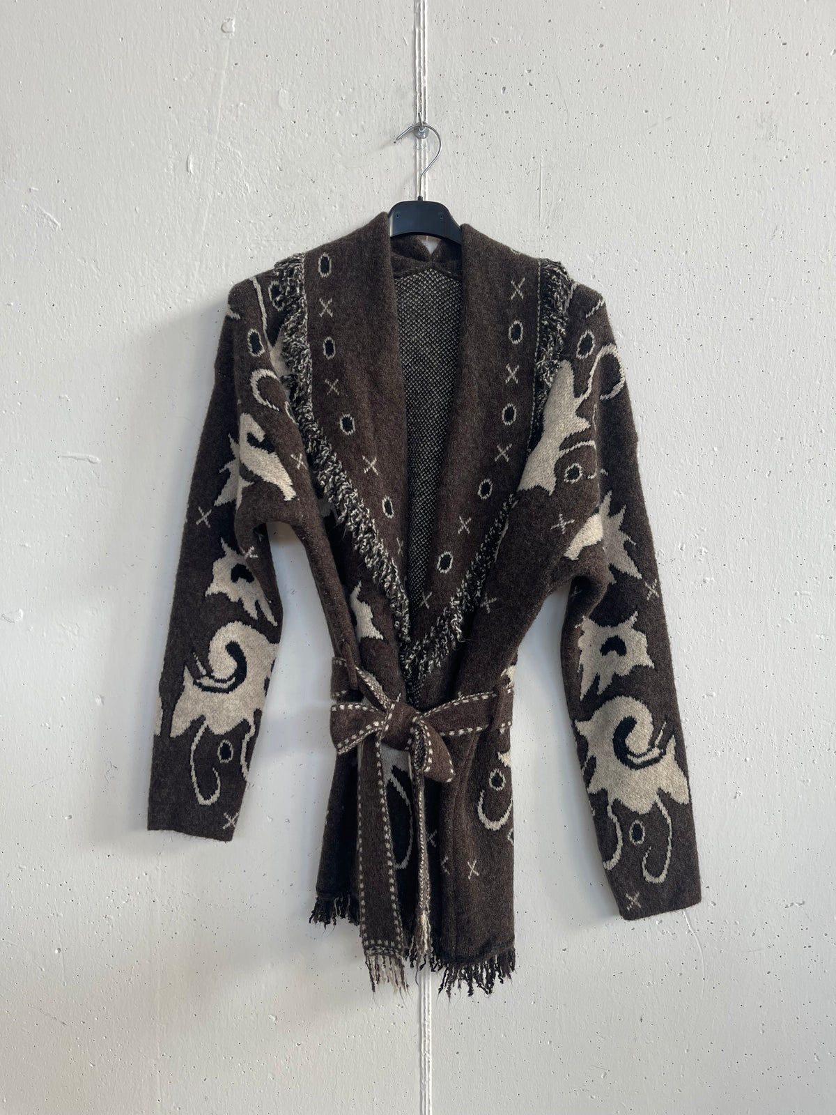 Cardigan bandana con frange