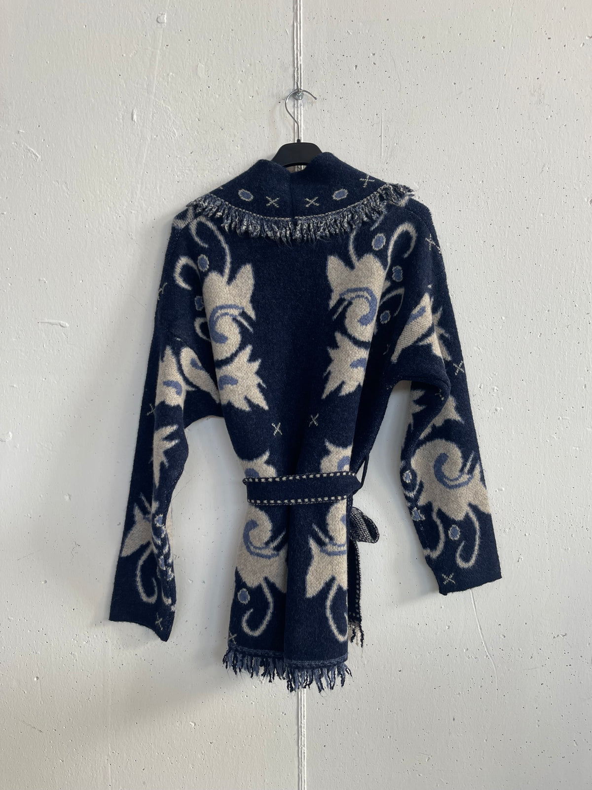 Cardigan bandana con frange
