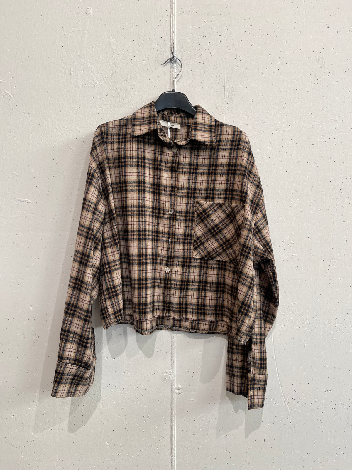 Camicia a quadri crop