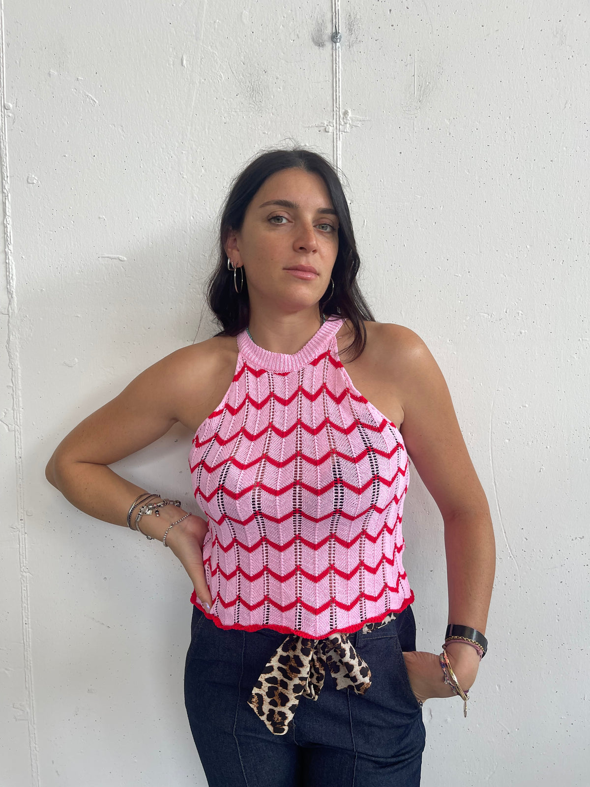 Top ZigZag in 100% Cotone - Taglia Unica, 2 Colori