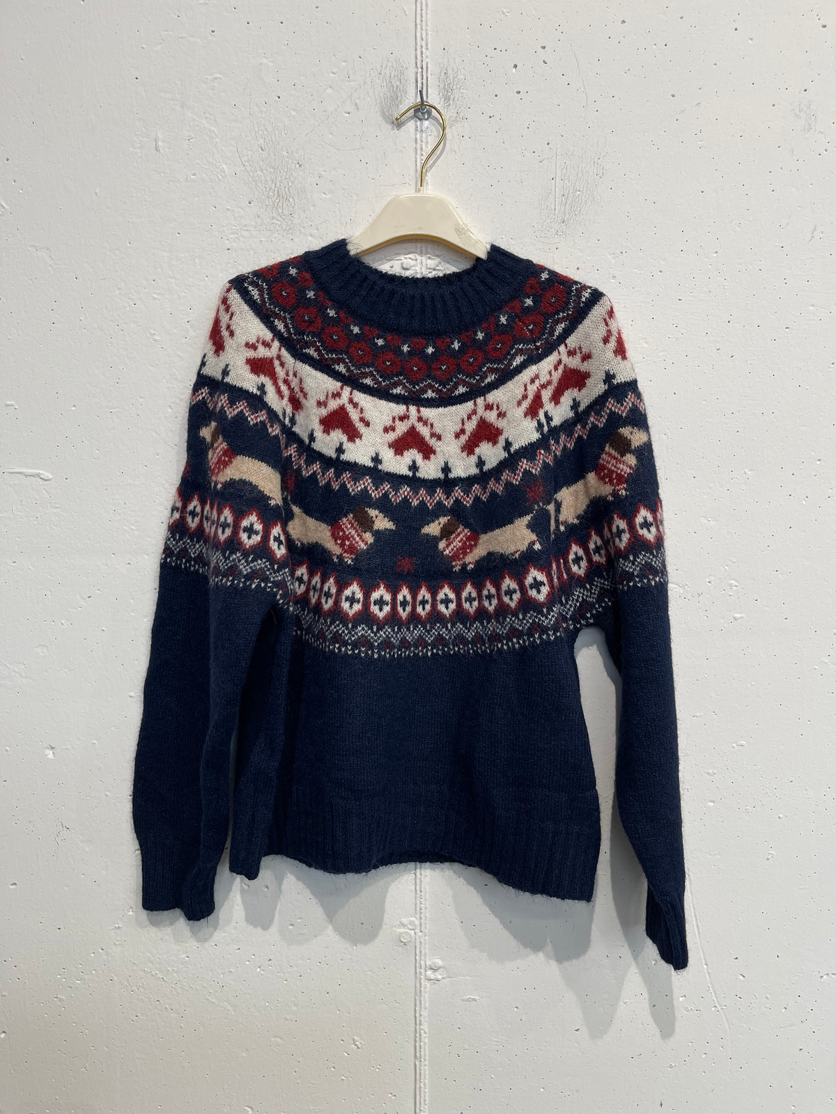 Pull natalizio con bassotti