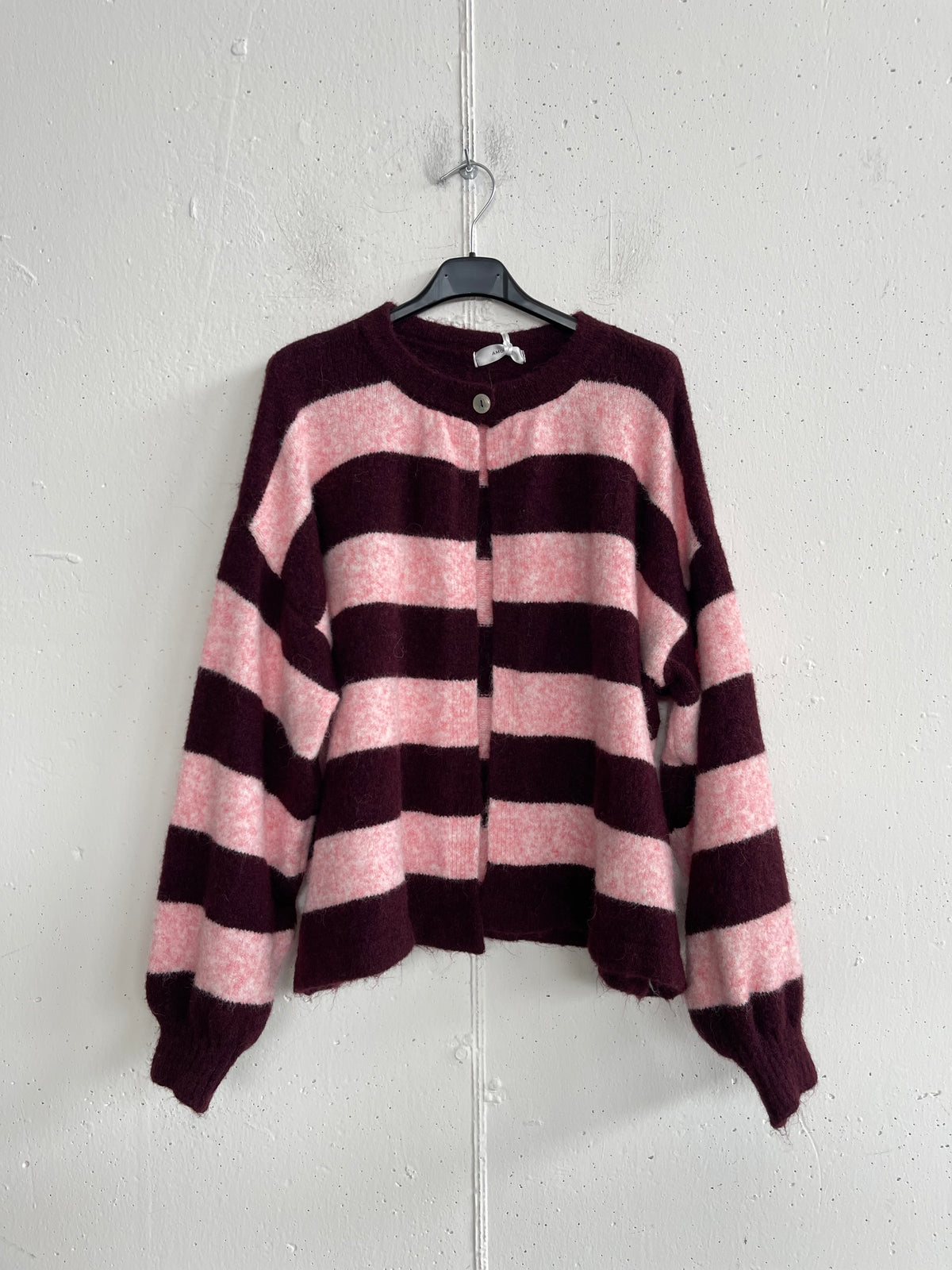 Cardigan mono bottone a righe