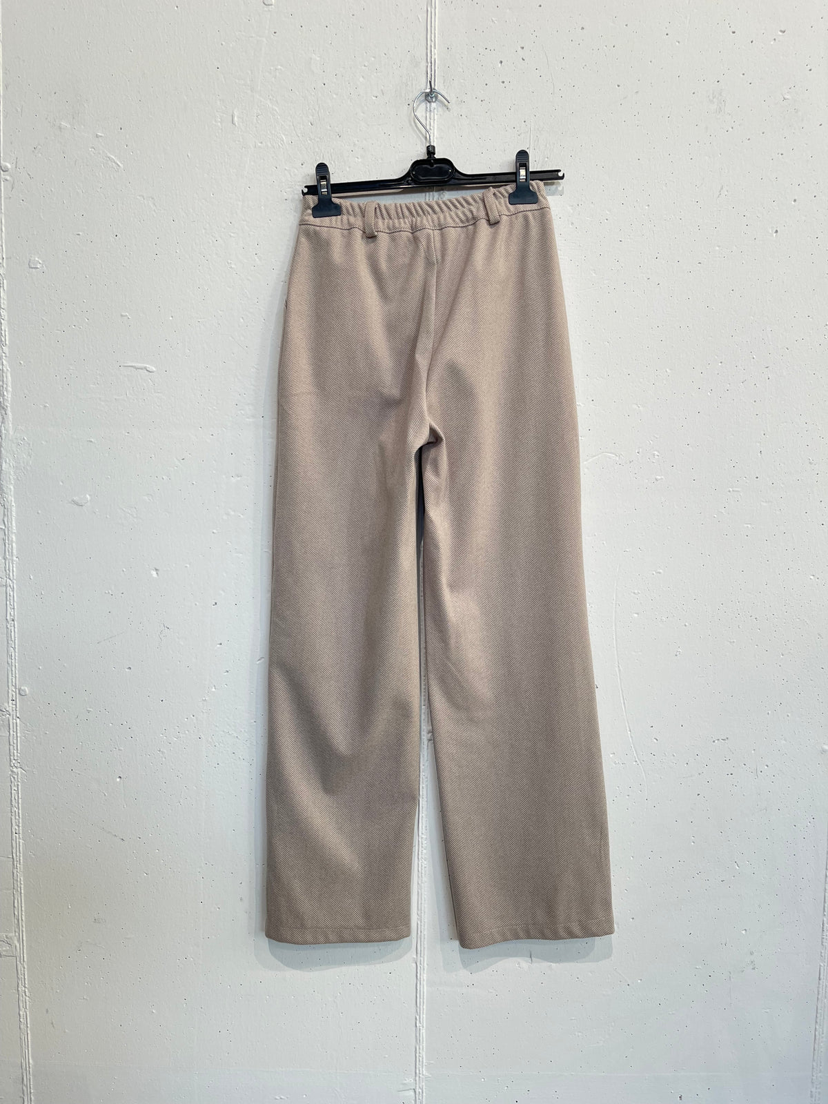 Pantalone palazzo in panno a spina di pesce