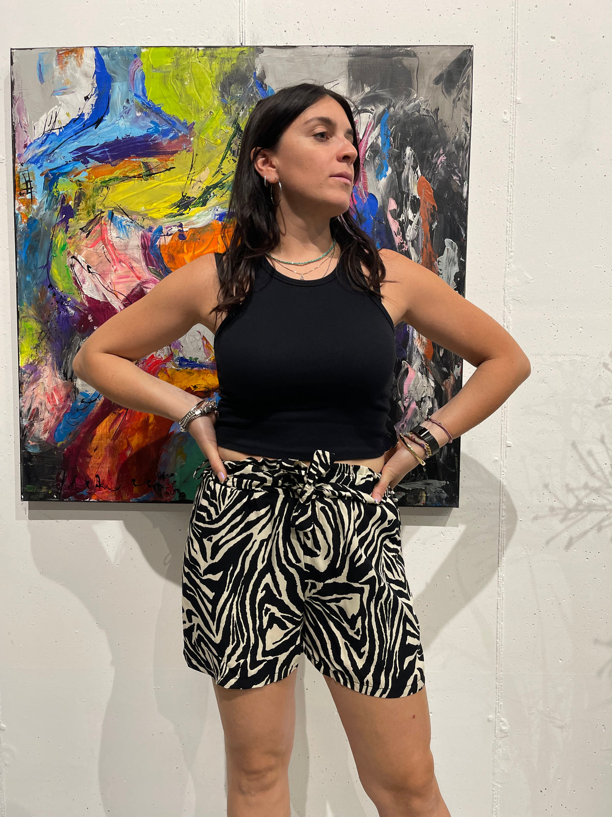 Shorts Animalier Stampa Leopardo e Zebra - Taglia Unica