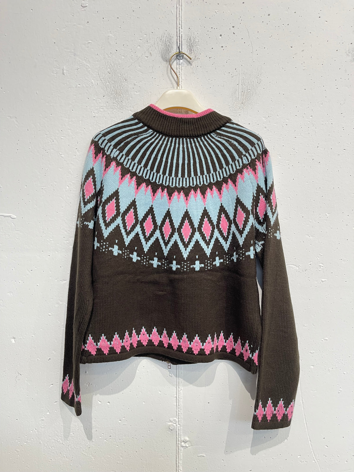 Cardigan in maglia con zip motivo Fair Isle