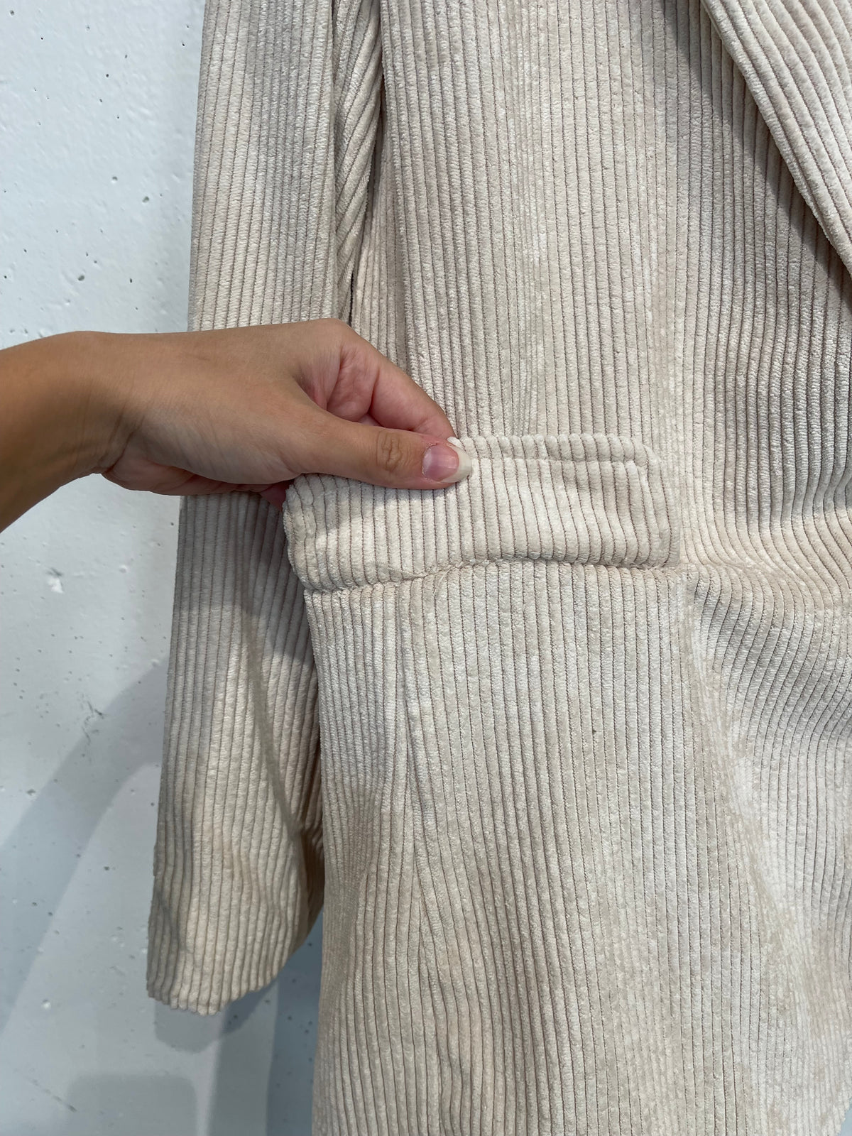 Blazer a costine in velluto