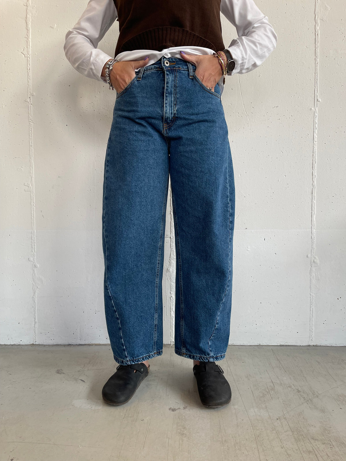 Jeans Balloon fit con cuciture