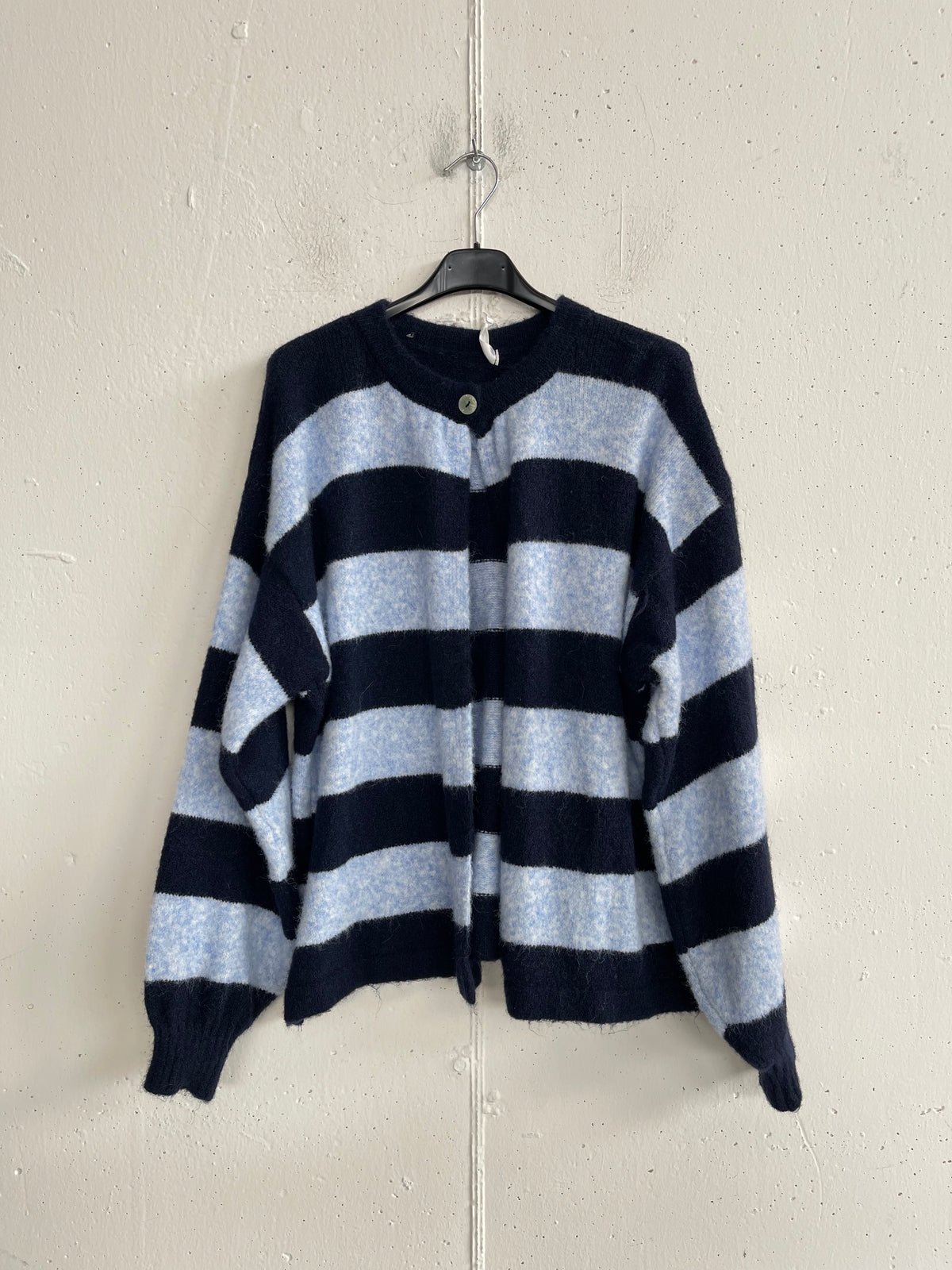 Cardigan mono bottone a righe